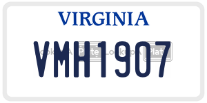 VMH1907  license plate in VA