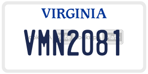 VMN2081  license plate in VA