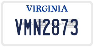 VMN2873  license plate in VA