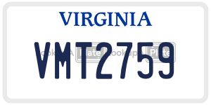 VMT2759  license plate in VA