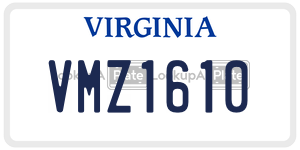 VMZ1610 license plate in Virginia