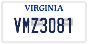 VMZ3081 license plate in Virginia