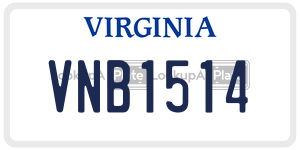 VNB1514 license plate in Virginia