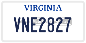 VNE2827  license plate in VA