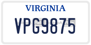VPG9875 license plate in Virginia