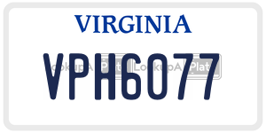 VPH6077  license plate in VA