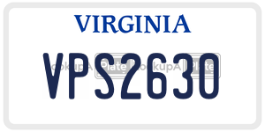VPS2630  license plate in VA