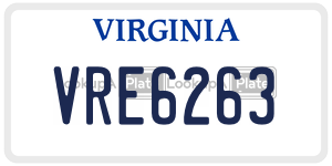 VRE6263  license plate in VA