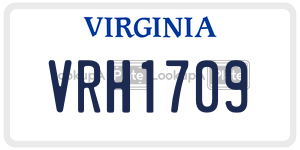 VRH1709  license plate in VA