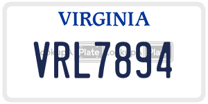 VRL7894 license plate in Virginia