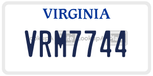 VRM7744  license plate in VA
