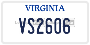 VS2606  license plate in VA