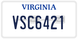VSC6421  license plate in VA