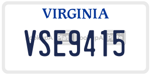 VSE9415  license plate in VA