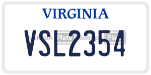 VSL2354 license plate in Virginia