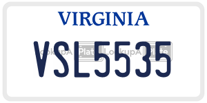 VSL5535  license plate in VA