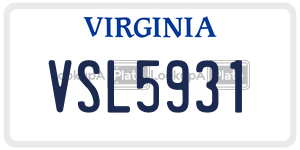 VSL5931  license plate in VA