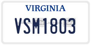 VSM1803  license plate in VA