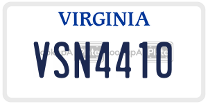VSN4410 license plate in Virginia