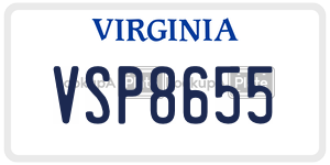 VSP8655 license plate in Virginia
