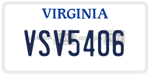 VSV5406  license plate in VA