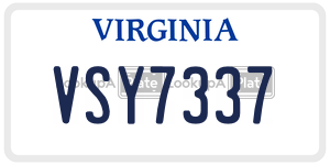 VSY7337  license plate in VA