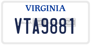 VTA9881 license plate in Virginia