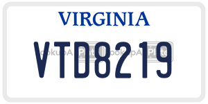 VTD8219 license plate in Virginia