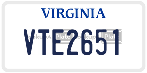 VTE2651  license plate in VA