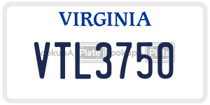 VTL3750  license plate in VA
