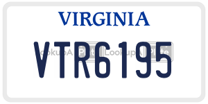 VTR6195  license plate in VA
