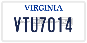 VTU7014 license plate in Virginia