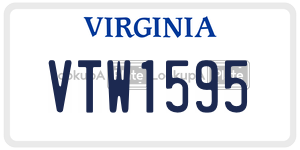 VTW1595  license plate in VA