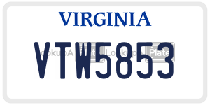 VTW5853  license plate in VA