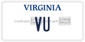 VU  license plate in VA