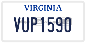 VUP1590  license plate in VA