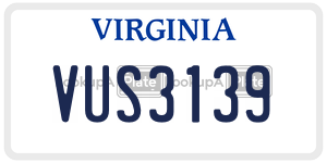 VUS3139 license plate in Virginia