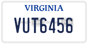 VUT6456 license plate in Virginia