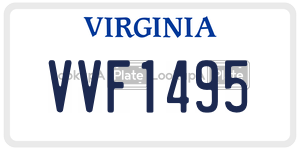 VVF1495  license plate in VA