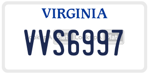 VVS6997 license plate in Virginia