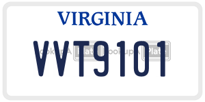 VVT9101  license plate in VA