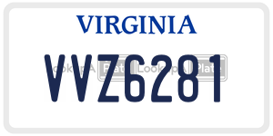 VVZ6281 license plate in Virginia