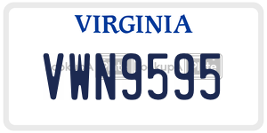 VWN9595 license plate in Virginia