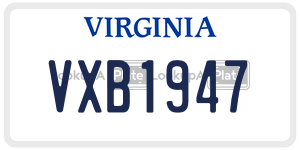 VXB1947  license plate in VA