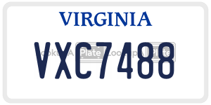 VXC7488  license plate in VA