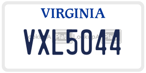 VXL5044  license plate in VA