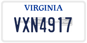 VXN4917  license plate in VA