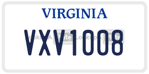 VXV1008 license plate in Virginia