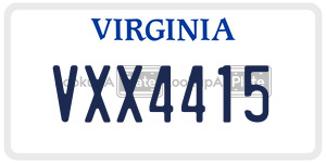 VXX4415 license plate in Virginia