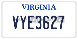 VYE3627 license plate in Virginia